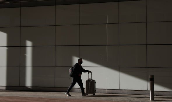 Traveller walking at UK airport