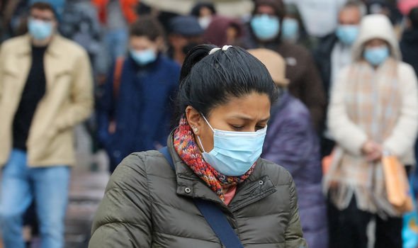 Woman wearing a mask in Spain