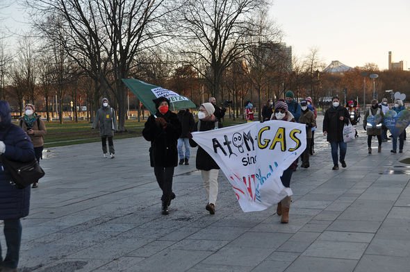 Environmental activists demonstrate in front of German Chancellor Olaf Scholz seat in Berlin, Germany, January 17, 2022