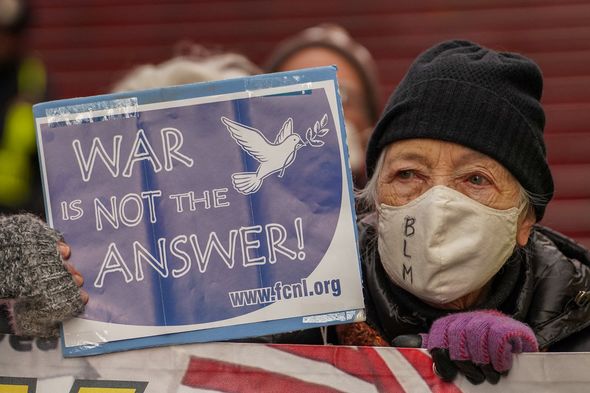 Protest over a potential war between Russia and Ukraine